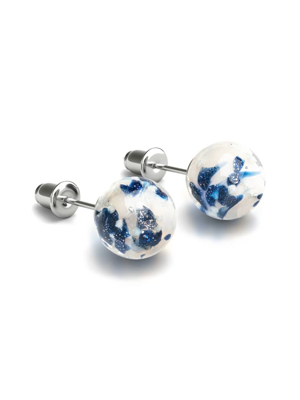 🆕️ NOGU Starlit Waves .925 Sterling Silver Firefly Glass Stud Earrings